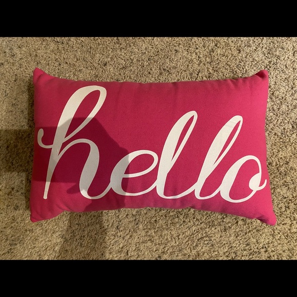 Hot Pink “Hello” Pillow - Picture 1 of 1